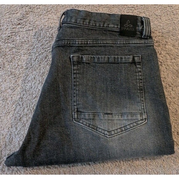 Prana Feener Straight Fit Black Denim Jeans M41203246 Men's 38x32 - Picture 1 of 6